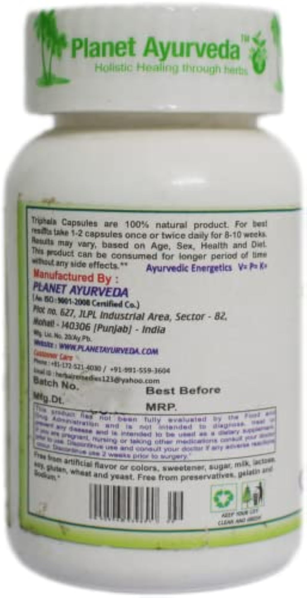 Triphala Capsules, 60 Count